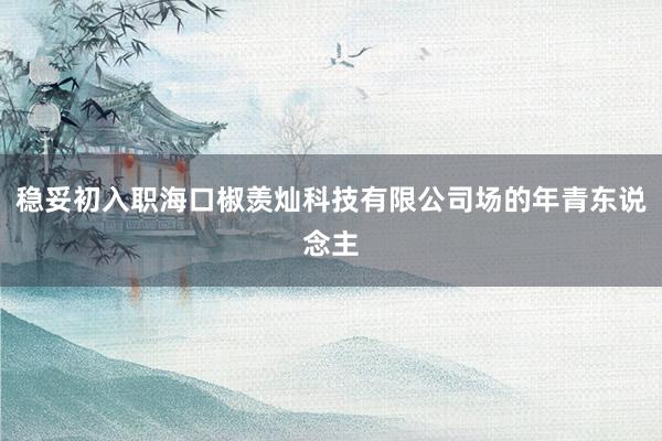 稳妥初入职海口椒羡灿科技有限公司场的年青东说念主